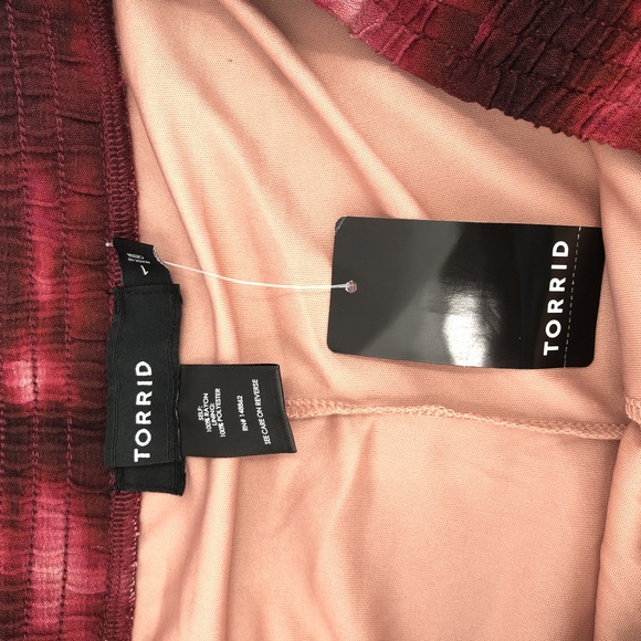 Torrid NEW Womens Size 1X Wide Leg Gauze Pants Lightweight Tie Dye Pull-On - Picture 5 of 7